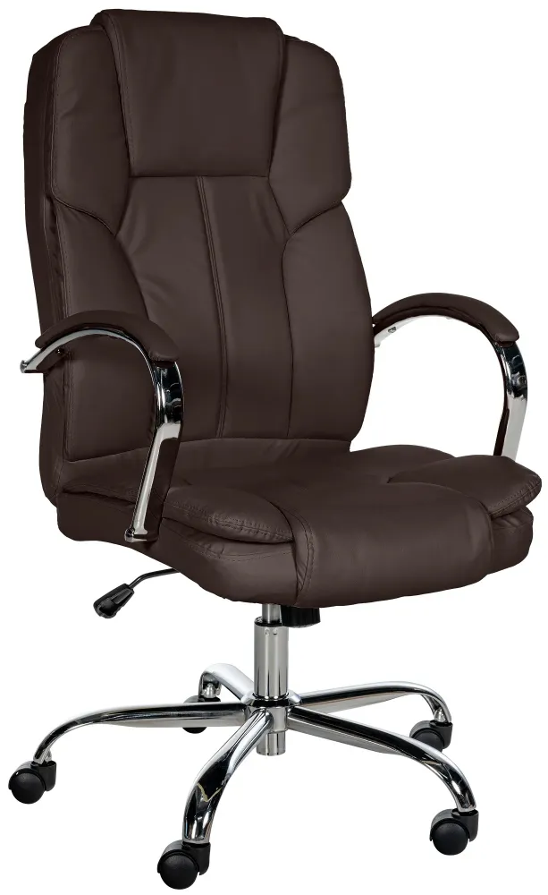 Accessoire Modulable Premium Fauteuil de bureau sur roulettes largeur d'assise XXL en VINYLE marron et métal chromé 10_000...