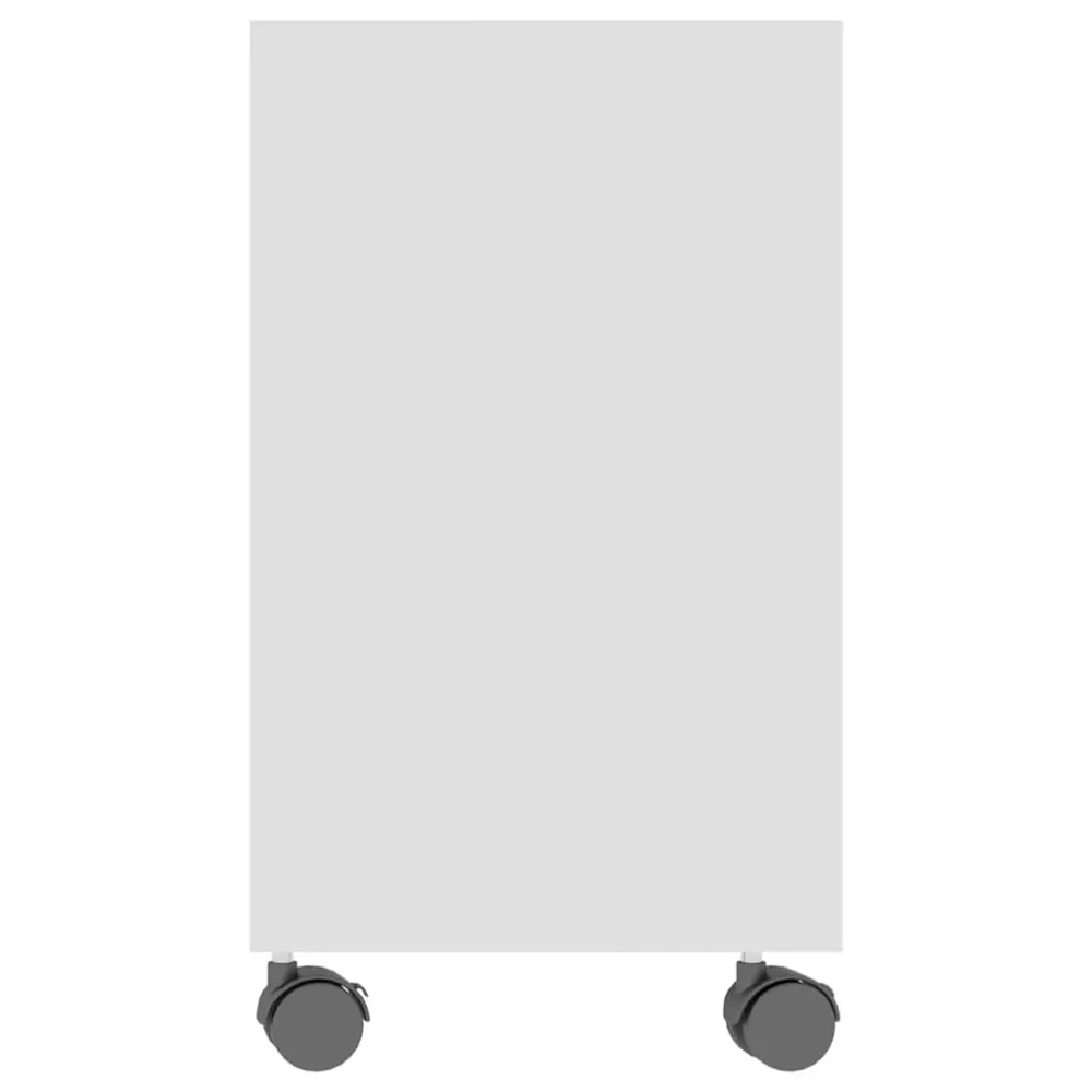 Accessoire Modulable Premium Table d'appoint meuble de salon sur roulettes 70 x 35 x 55 cm bois d'ingénierie blanc DEC032364