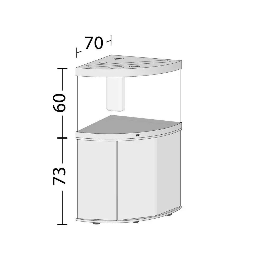 Aquarium avec meuble LED Trigon 190 en bois - H.73 cm Juwel avec revêtement anti-rayures