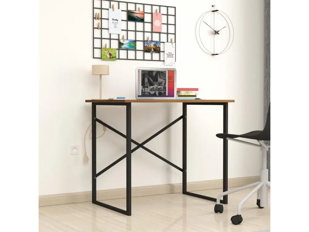 Bureau Tjeldsund 75 x 90 x 60 cm effet noyer / anthracite pour poste de travail réglable