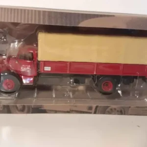 Camion Mercedes-Benz L325 RFA 1957 camion rouge avec bâche crème (RUEDA écrit sur la porte)