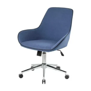 Chaise de bureau Darwin, Chaise de travail à roulettes, Siège de bureau ergonomique, 66x59h98 cm, Bleu pour un espace de t...