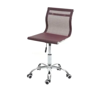 Chaise de bureau HWC-K53 - chaise d'ordinateur - tissu résille/textile - rouge vin avec système de clipsage