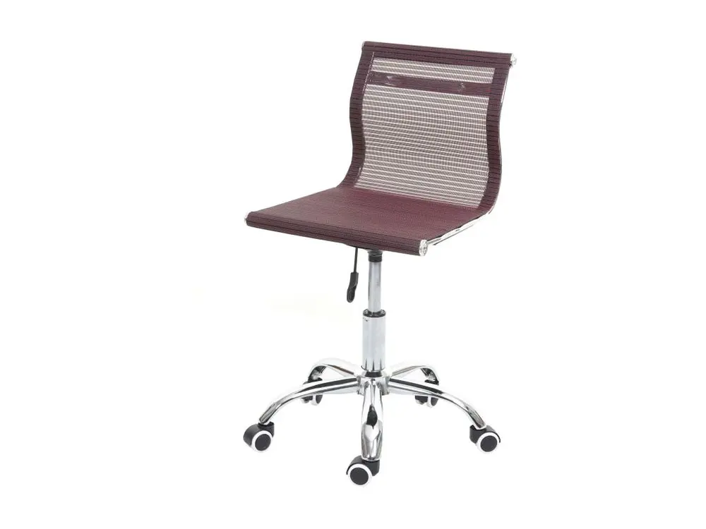 Chaise de bureau HWC-K53 - chaise d'ordinateur - tissu résille/textile - rouge vin avec système de clipsage