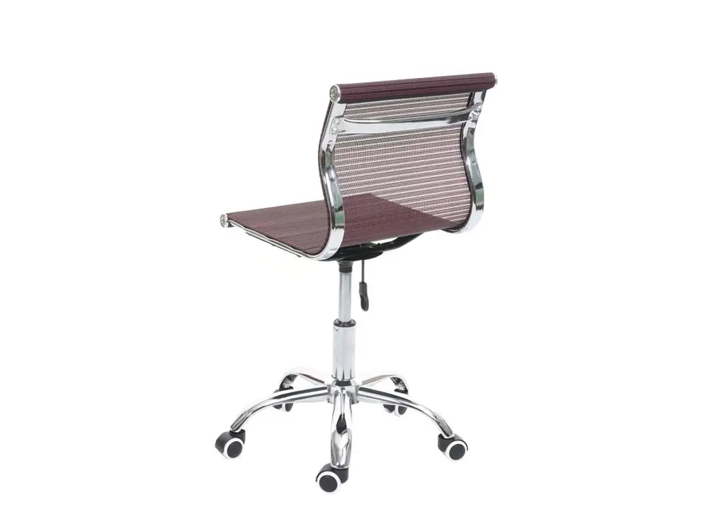 Chaise de bureau HWC-K53 - chaise d'ordinateur - tissu résille/textile - rouge vin avec système de clipsage
