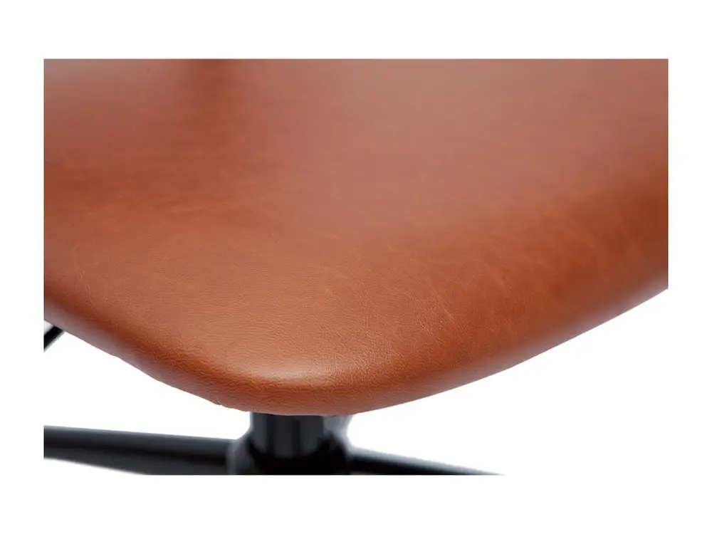 Chaise de bureau à roulettes classique marron et métal noir LAB