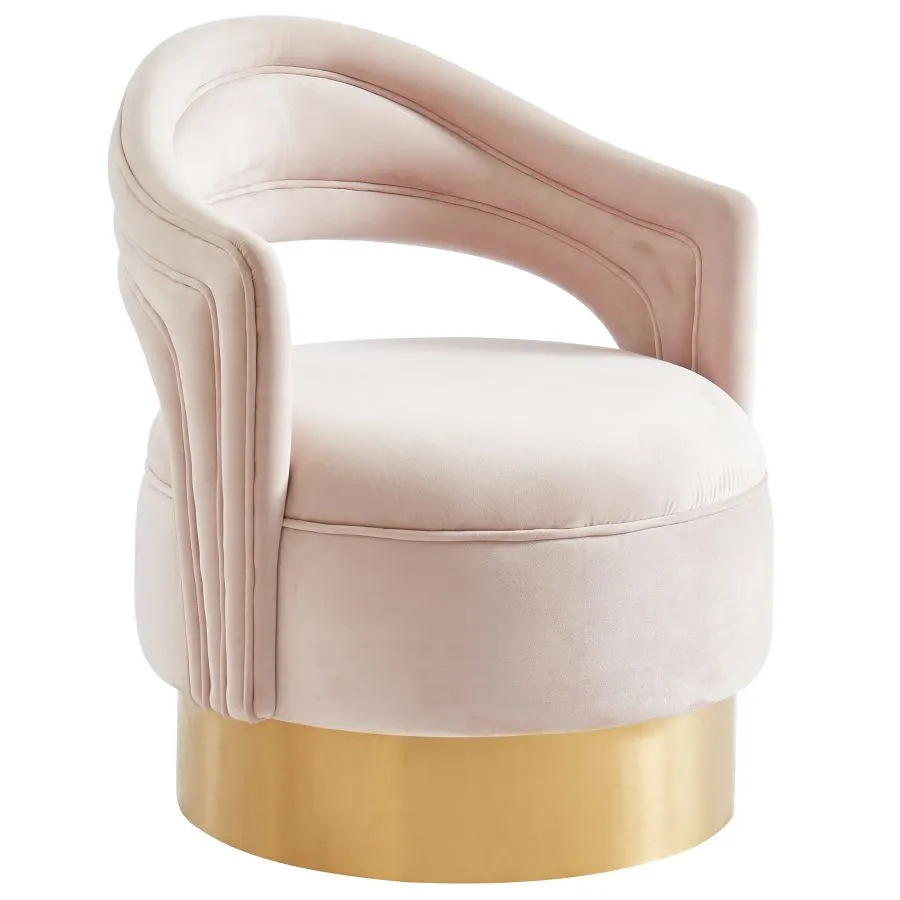 Chaise D'Appoint Sloane En Rose Blush/Or avec système de clipsage