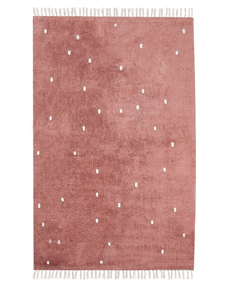 Coton peigné Area Rug Dotted 140 x 200 cm Light Red ASTAF