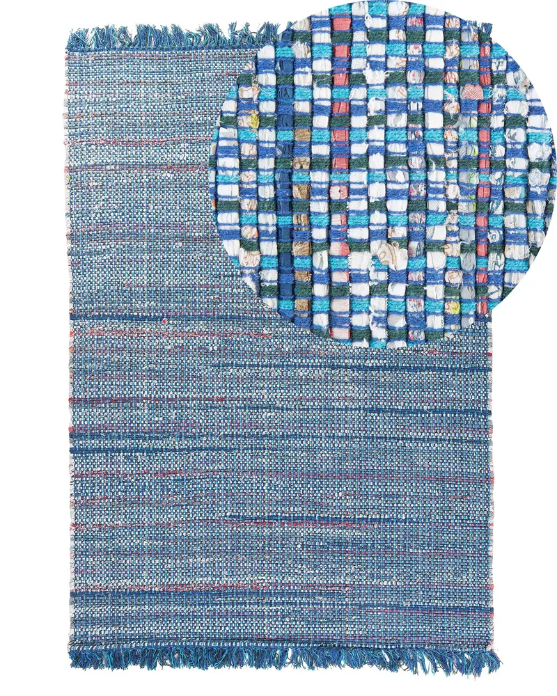 En coton pur Area Rug 140 x 200 cm Navy Blue BESNI