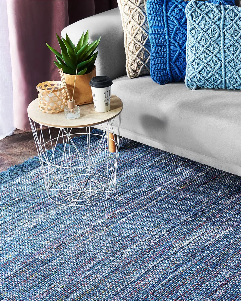 En coton pur Area Rug 140 x 200 cm Navy Blue BESNI