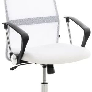 Coussin ergonomique pour Fauteuil de bureau sur roulettes mécanisme de bascule revêtue d'une maille blanche 10_0002713