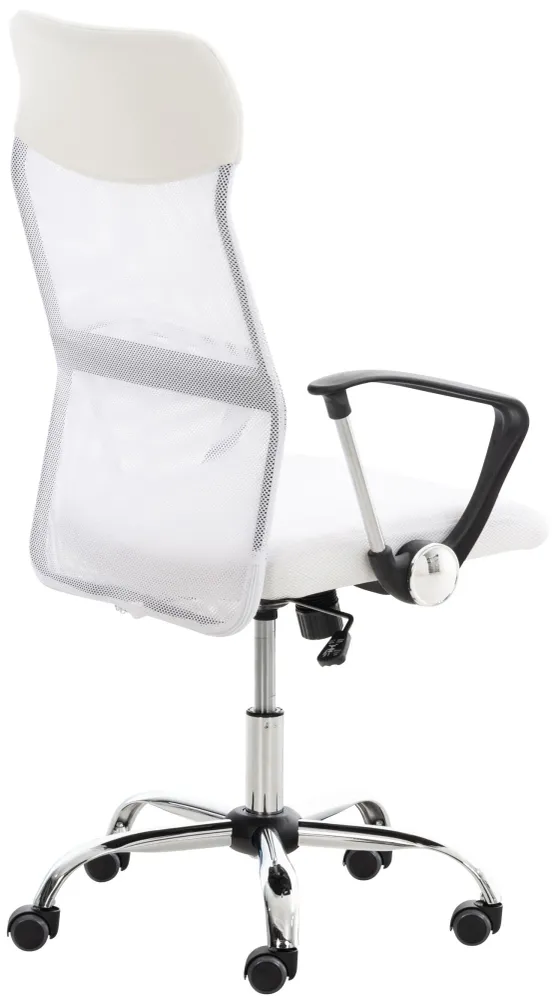 Coussin ergonomique pour Fauteuil de bureau sur roulettes mécanisme de bascule revêtue d'une maille blanche 10_0002713