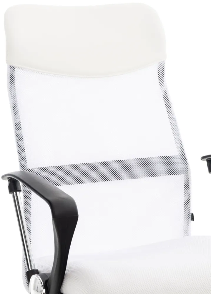 Coussin ergonomique pour Fauteuil de bureau sur roulettes mécanisme de bascule revêtue d'une maille blanche 10_0002713