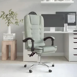 Coussin ergonomique pour Fauteuil de massage inclinable de bureau Gris net Velours