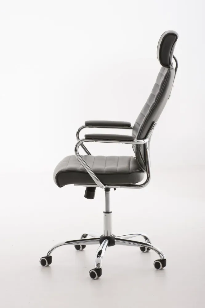 Fauteuil de bureau à roulettes en synthétique gris hauteur réglable BUR10006