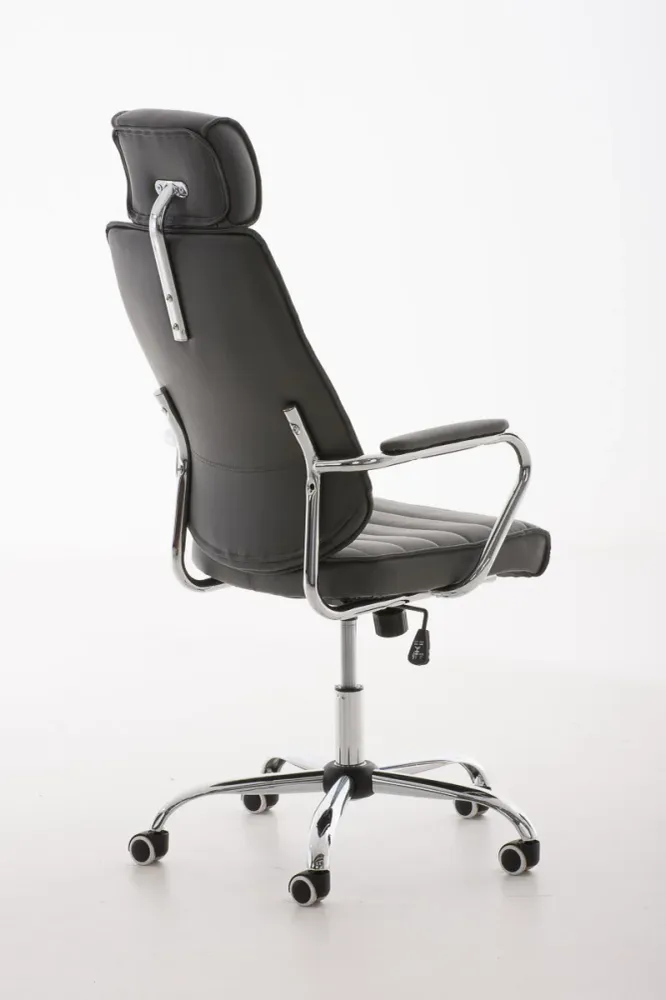 Fauteuil de bureau à roulettes en synthétique gris hauteur réglable BUR10006