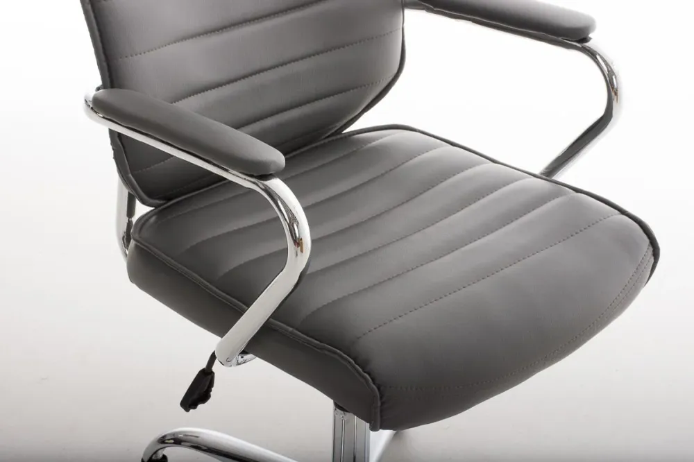 Fauteuil de bureau à roulettes en synthétique gris hauteur réglable BUR10006