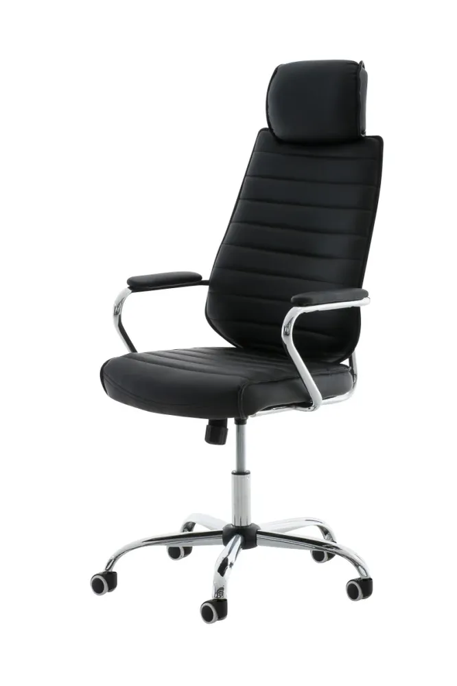 Fauteuil de bureau à roulettes en synthétique noir hauteur réglable BUR10001 - Conforme aux Normes de Sécurité