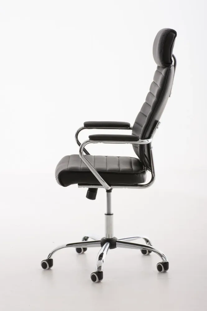 Fauteuil de bureau à roulettes en synthétique noir hauteur réglable BUR10001 - Conforme aux Normes de Sécurité