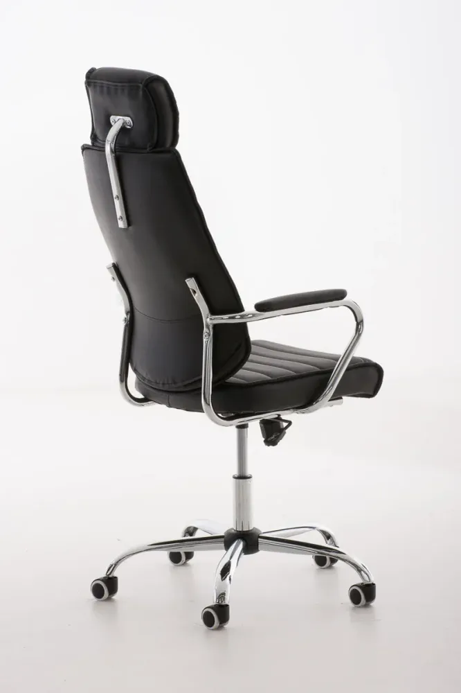 Fauteuil de bureau à roulettes en synthétique noir hauteur réglable BUR10001 - Conforme aux Normes de Sécurité