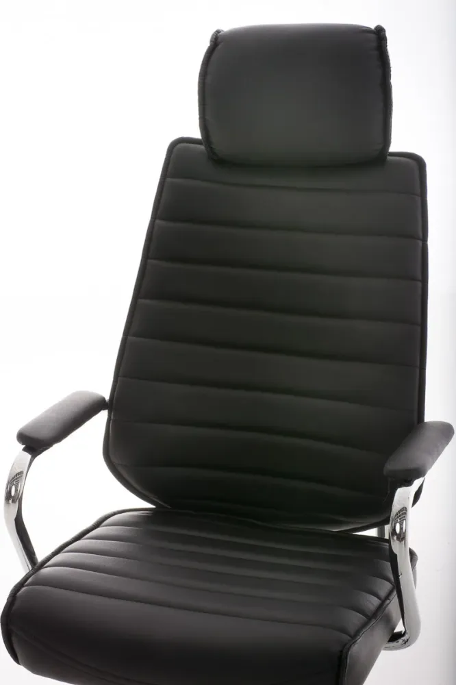 Fauteuil de bureau à roulettes en synthétique noir hauteur réglable BUR10001 - Conforme aux Normes de Sécurité