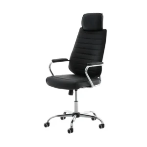 Fauteuil de bureau à roulettes en synthétique noir hauteur réglable BUR10001 avec système de clipsage