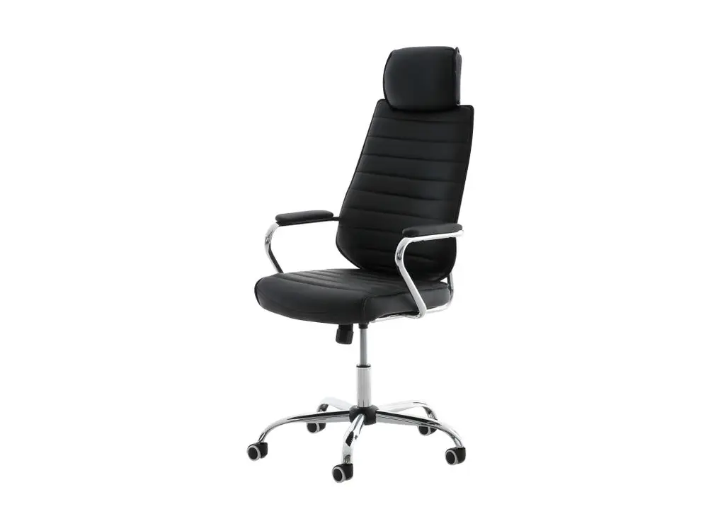 Fauteuil de bureau à roulettes en synthétique noir hauteur réglable BUR10001 avec système de clipsage