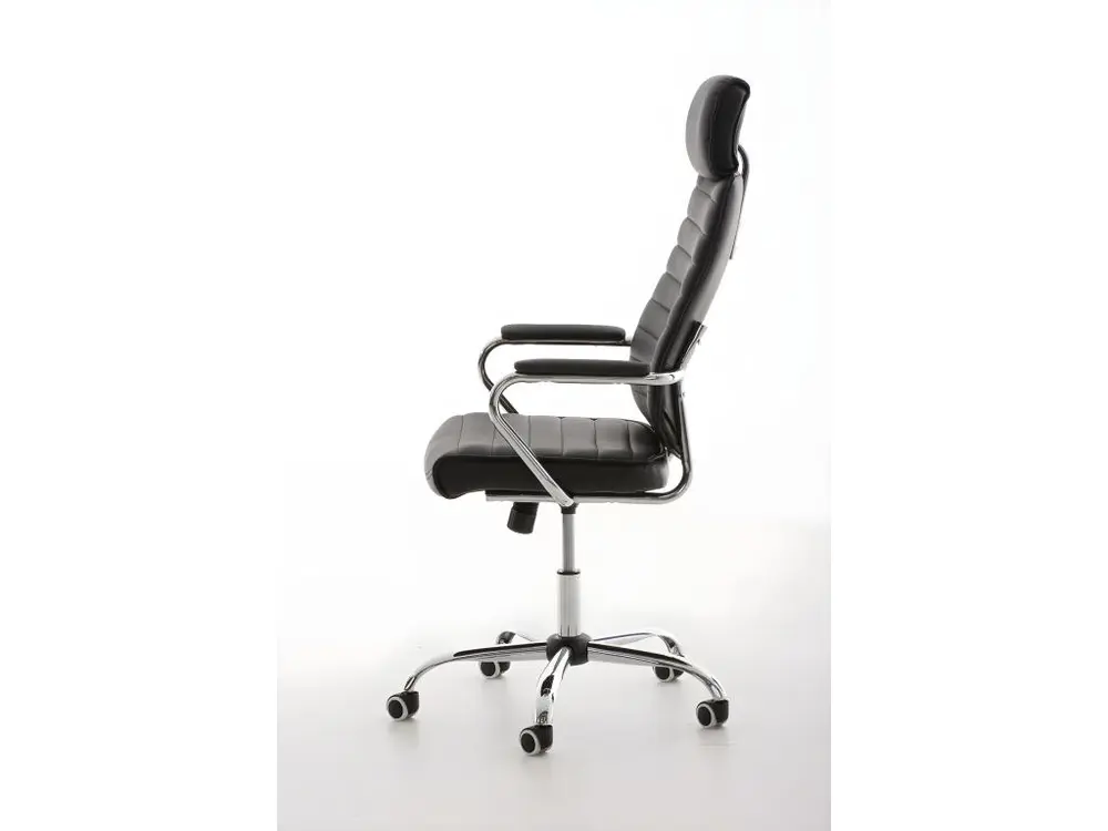 Fauteuil de bureau à roulettes en synthétique noir hauteur réglable BUR10001 avec système de clipsage