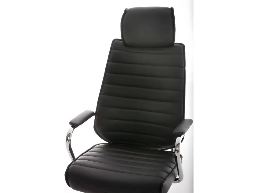 Fauteuil de bureau à roulettes en synthétique noir hauteur réglable BUR10001 avec système de clipsage