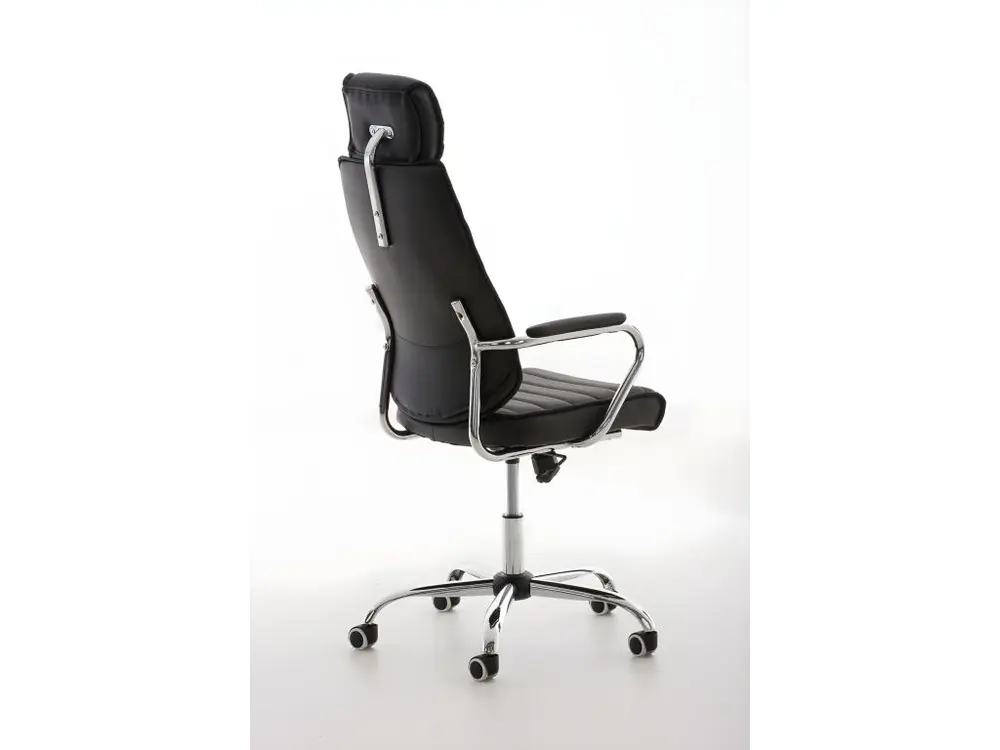 Fauteuil de bureau à roulettes en synthétique noir hauteur réglable BUR10001 avec système de clipsage