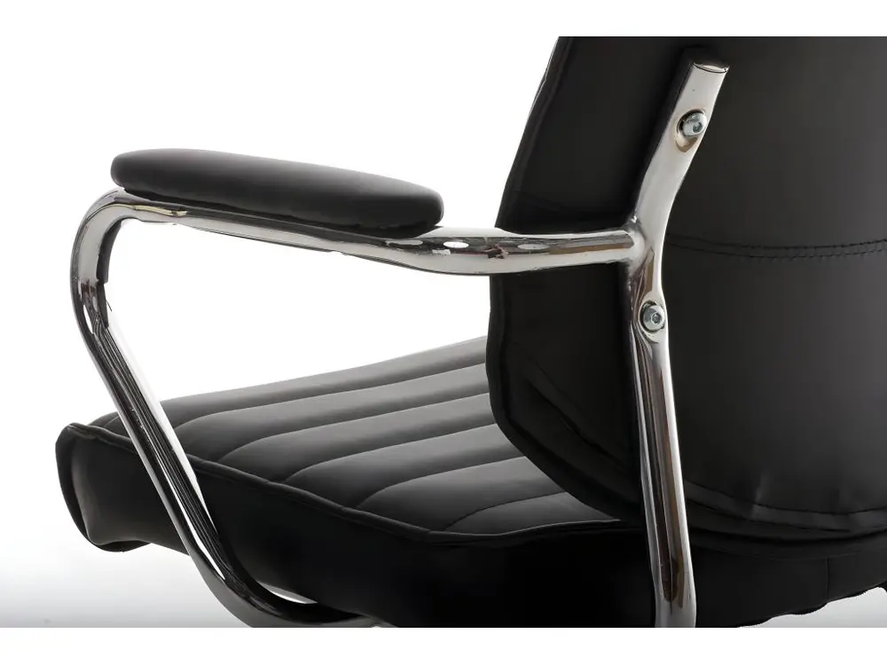 Fauteuil de bureau à roulettes en synthétique noir hauteur réglable BUR10001 avec système de clipsage