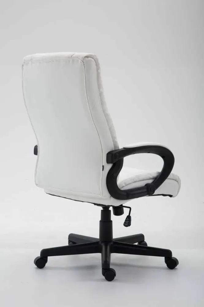 Fauteuil de bureau XL sur roulettes avec accoudoirs mécanisme d'inclinaison plastique VINYLE blanc 10_0002717