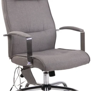 Fauteuil de bureau sur roulettes fonction massage mécanisme de balance en tissu gris 10_0002611 (Lot de 4)