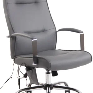 Fauteuil de bureau sur roulettes fonction massage mécanisme de balance en VINYLE gris 10_0002606 avec revêtement anti-rayures