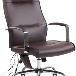 Fauteuil de bureau sur roulettes fonction massage mécanisme de balance en VINYLE marron 10_0002605