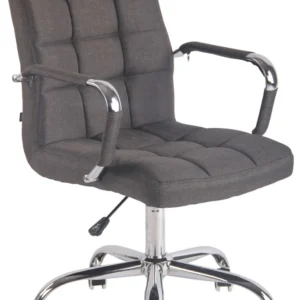 Fauteuil de bureau sur roulettes hauteur réglable pivotant accoudoirs en tissu gris noir 10_0002470 compatible avec la plu...