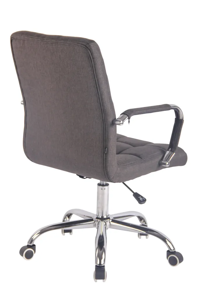 Fauteuil de bureau sur roulettes hauteur réglable pivotant accoudoirs en tissu gris noir 10_0002470 compatible avec la plu...