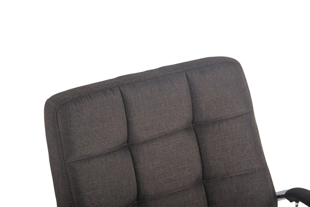 Fauteuil de bureau sur roulettes hauteur réglable pivotant accoudoirs en tissu gris noir 10_0002470 compatible avec la plu...