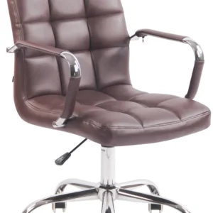 Fauteuil de bureau sur roulettes hauteur réglable pivotant accoudoirs en VINYLE bordeaux 10_0002461 pour un espace de trav...