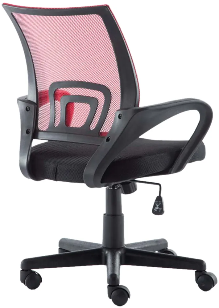 Fauteuil de bureau sur roulettes hauteur réglable en maille de filet de polyamide rouge 10_0002498 compatible avec la plup...