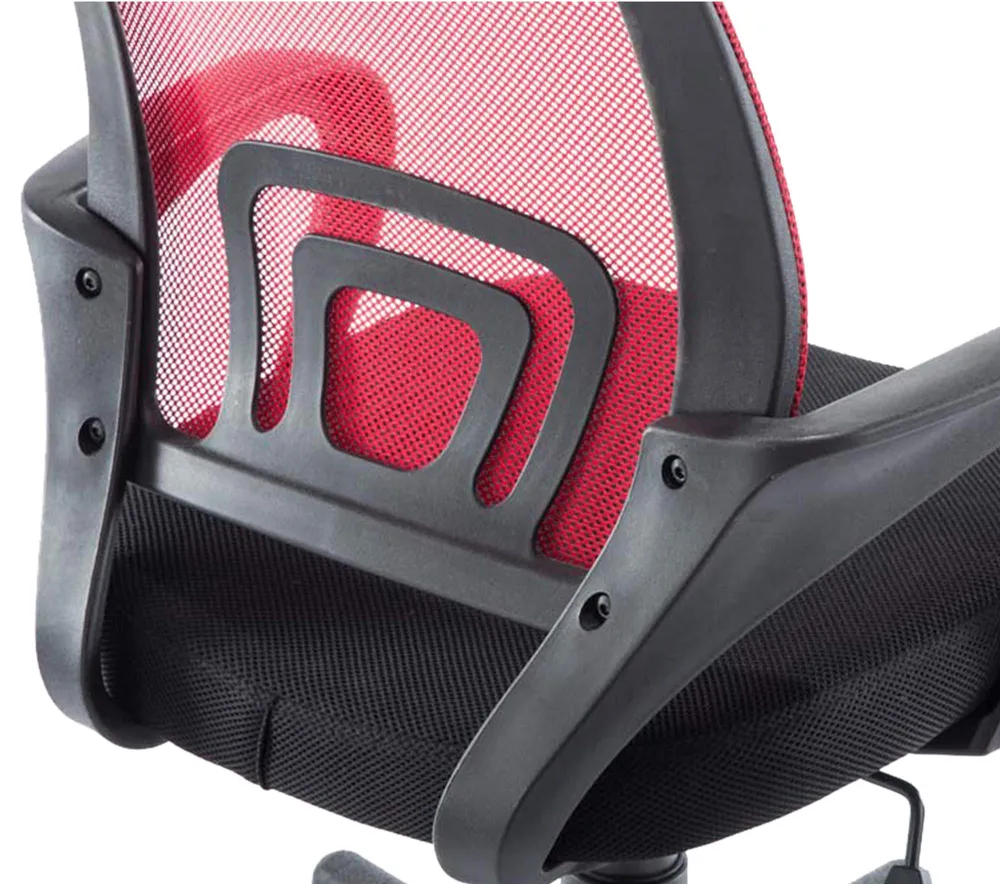 Fauteuil de bureau sur roulettes hauteur réglable en maille de filet de polyamide rouge 10_0002498 compatible avec la plup...