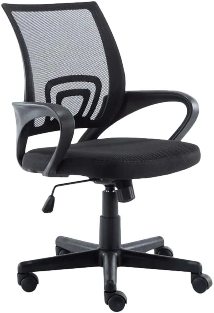 Fauteuil de bureau sur roulettes hauteur réglable en maille de filet de polyamide noir 10_0002497