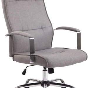 Fauteuil de bureau sur roulettes mécanisme de balance hauteur réglable en tissu gris 10_0002609 (Lot de 4)