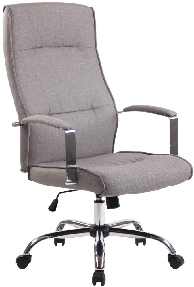 Fauteuil de bureau sur roulettes mécanisme de balance hauteur réglable en tissu gris 10_0002609 (Lot de 4)