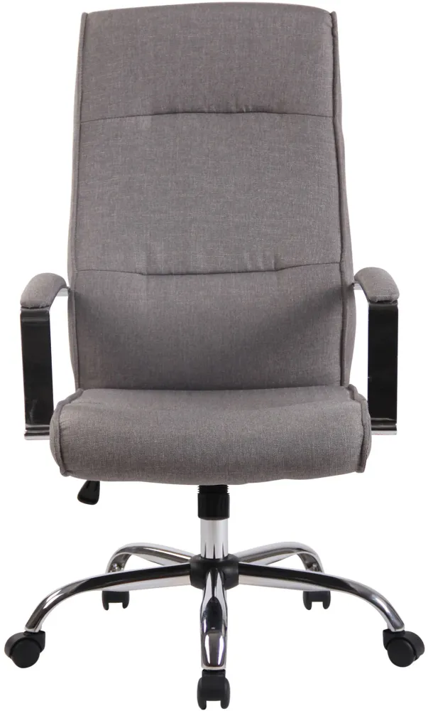 Fauteuil de bureau sur roulettes mécanisme de balance hauteur réglable en tissu gris 10_0002609 (Lot de 4)