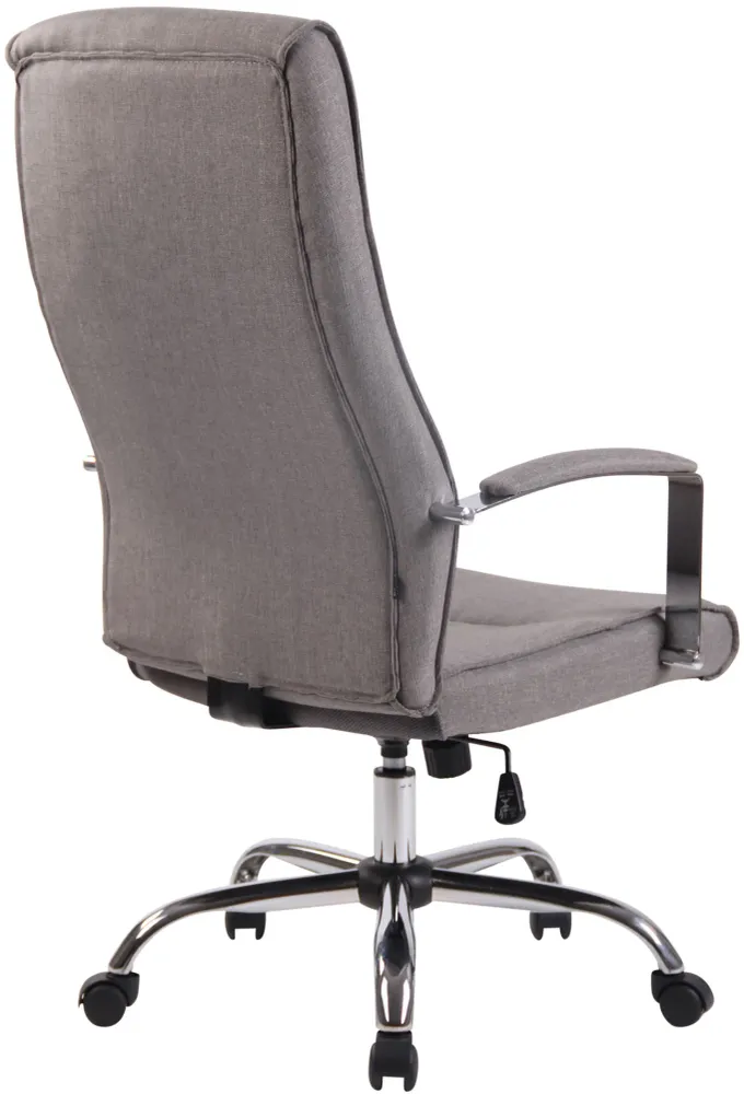 Fauteuil de bureau sur roulettes mécanisme de balance hauteur réglable en tissu gris 10_0002609 (Lot de 4)