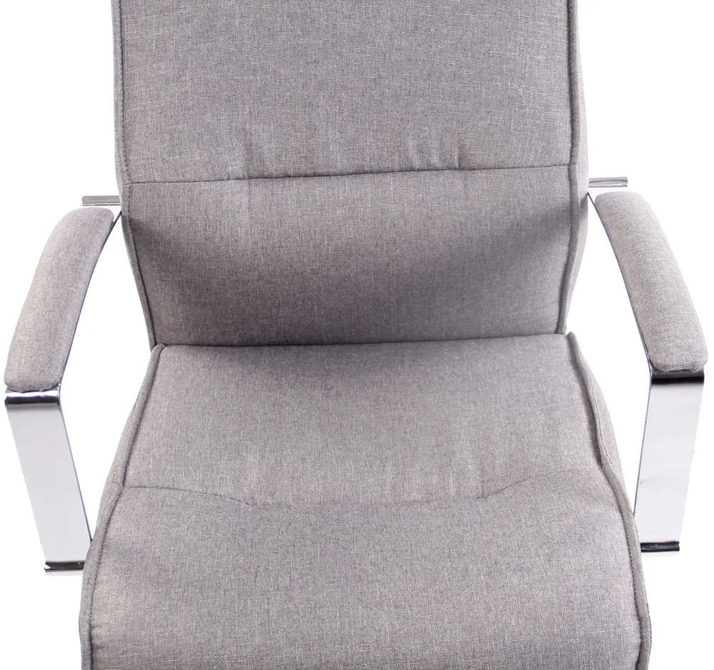 Fauteuil de bureau sur roulettes mécanisme de balance hauteur réglable en tissu gris 10_0002609 (Lot de 4)