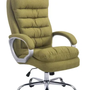 Fauteuil de bureau sur roulettes mécanisme de bascule intégré charge maximale 235 kg en tissu vert cadre métal 10_0007013...