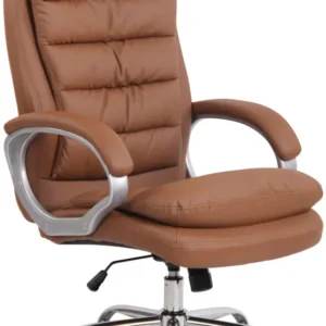 Fauteuil de bureau sur roulettes mécanisme de bascule intégré charge maximale 235 kg en similicuir marron manifeste cadre...