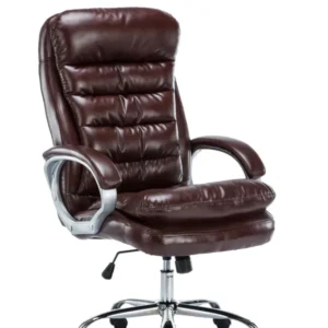 Fauteuil de bureau sur roulettes mécanisme de bascule intégré charge maximale 235 kg en similicuir bordeaux cadre métal 10...